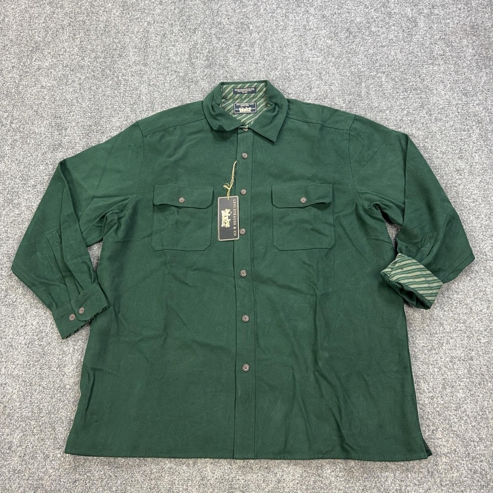 VTG Levi Strauss Jacket Mens XL Green Lined Heavyweight Chamois Flannel Shacket